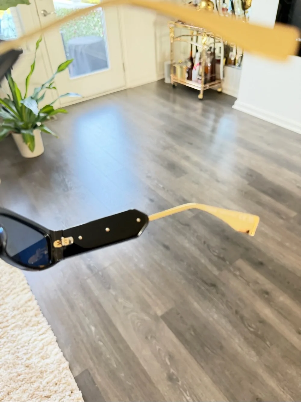 Fendi Black and Gold Logo Shield Sunglasses